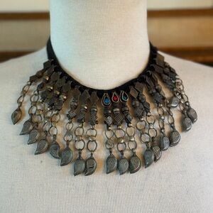 Vintage Bohemian Black and Silver Necklace